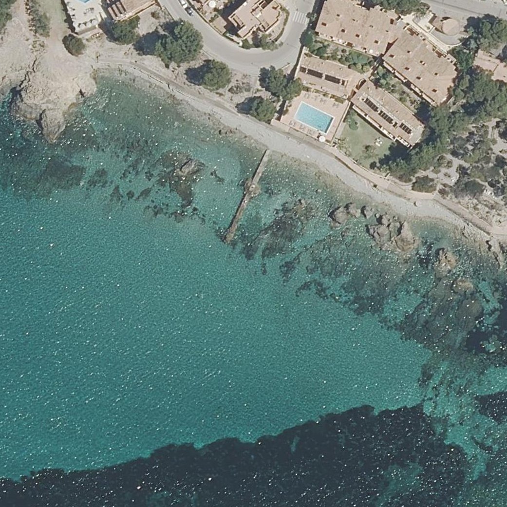 Aerial map of playa de ses dones