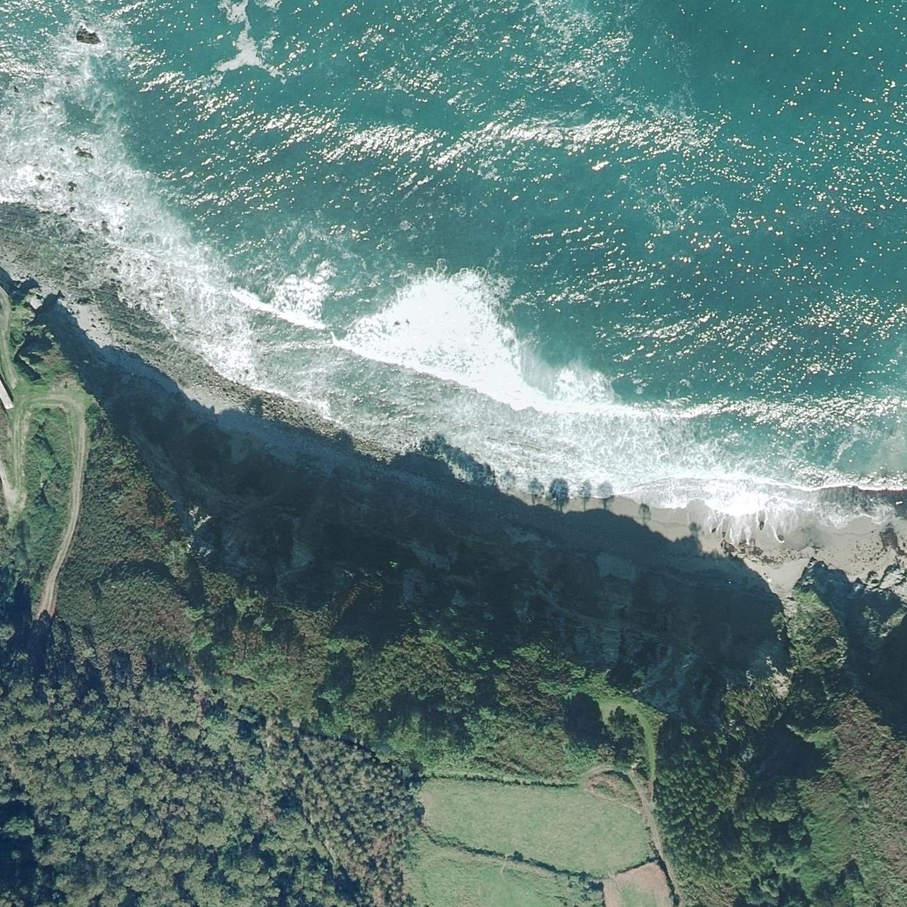 Aerial map of Playa de Vallinas O del Gallo