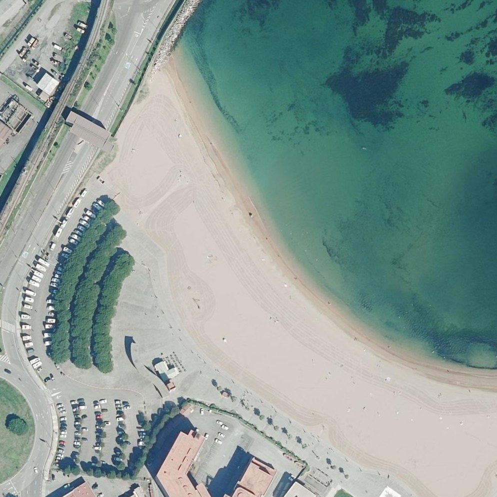 Aerial map of Playa del Arbeyal, Gijón
