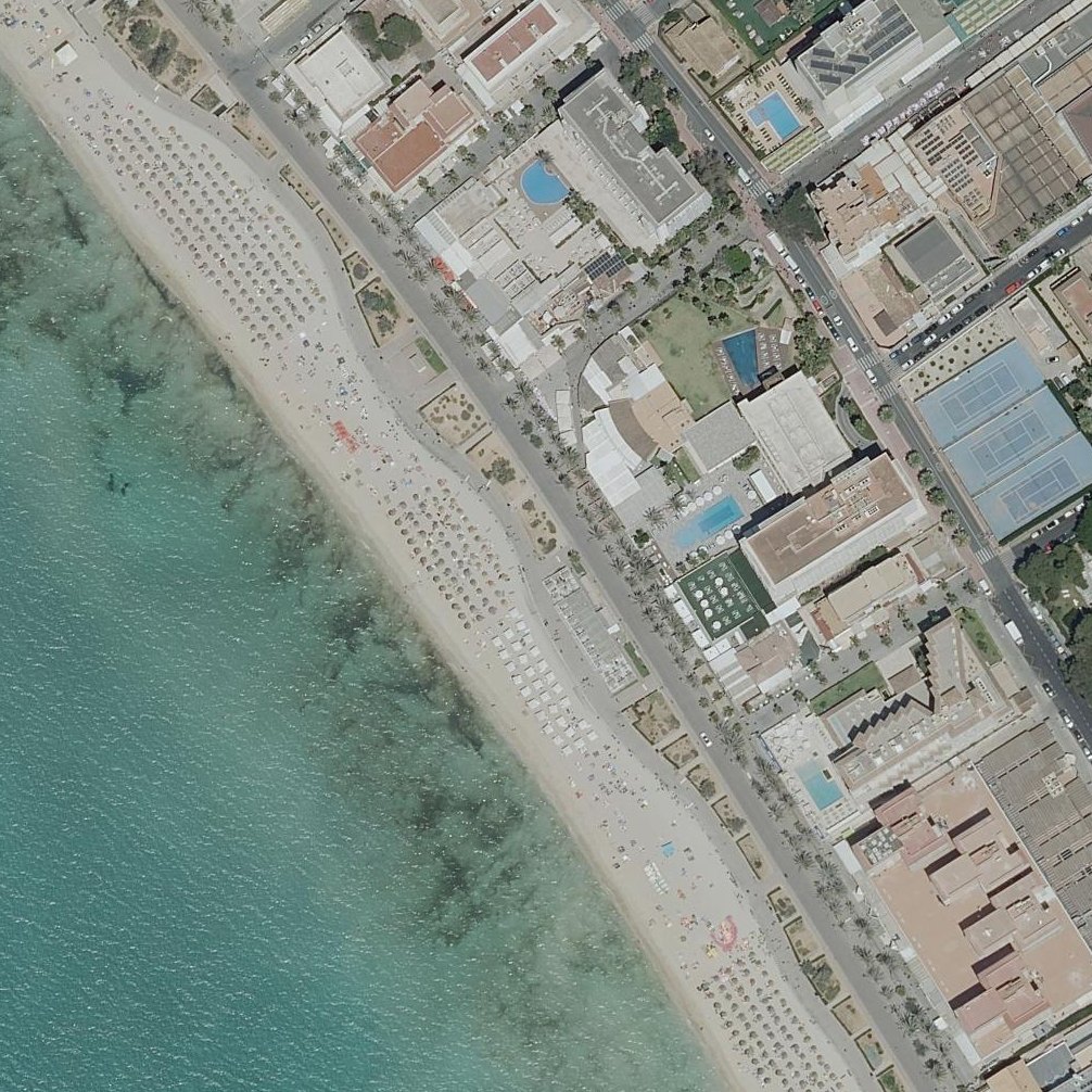 Aerial map of Playa del Arenal