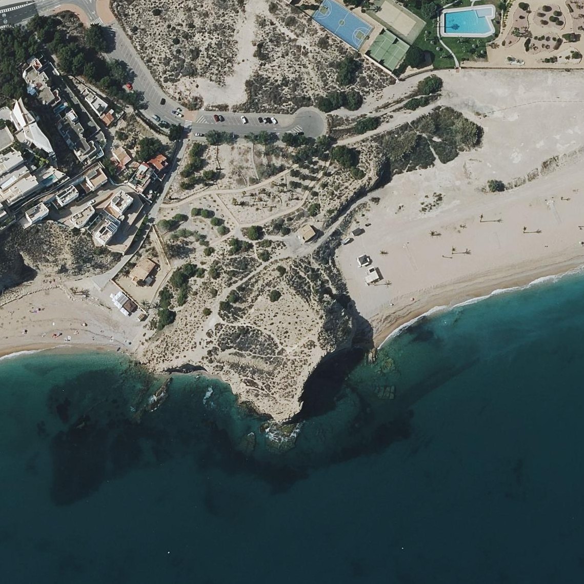 Aerial map of Playa del Bol Nou