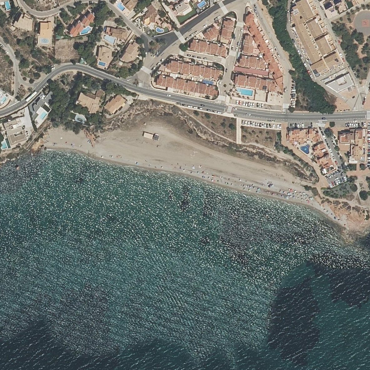 Aerial map of Playa del Corral