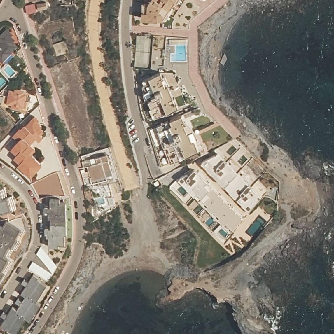 Aerial map of Playa del Descargador