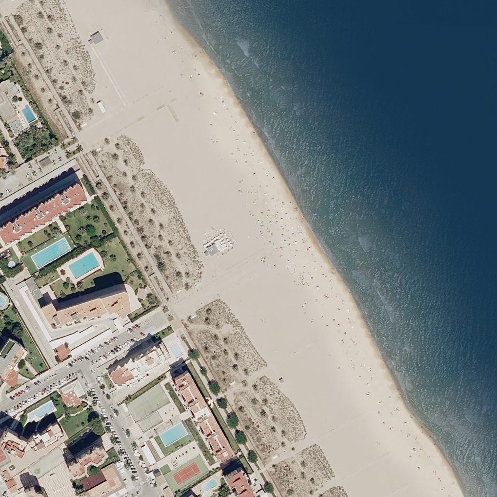 Aerial map of Playa del Grao de Gandia