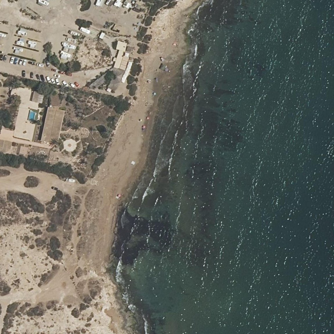 Aerial map of Playa del Hoyo