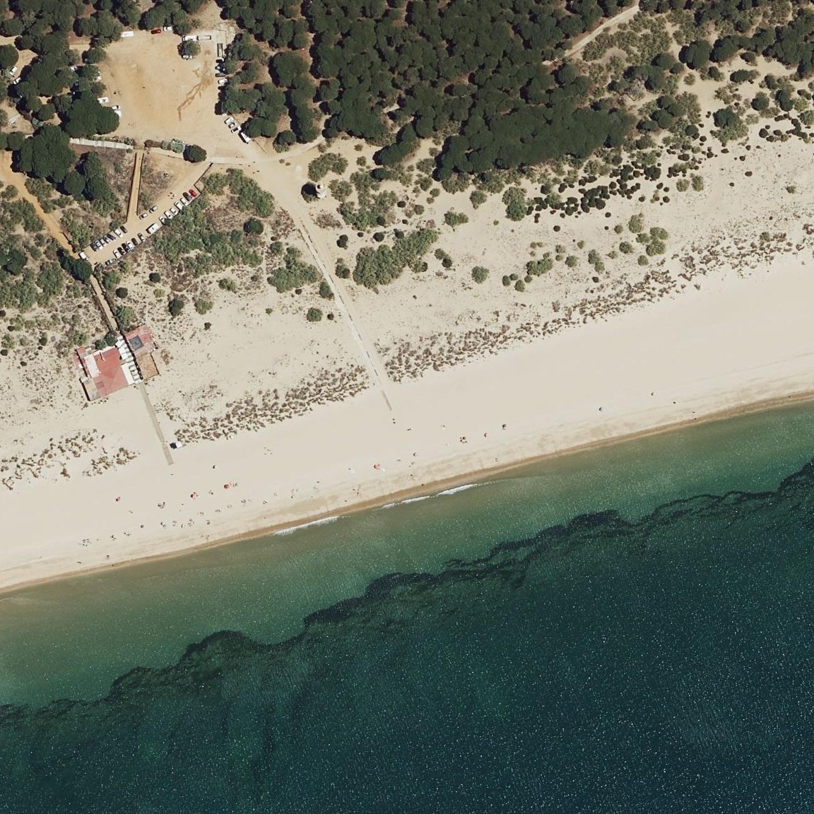 Aerial map of Playa del Hoyo