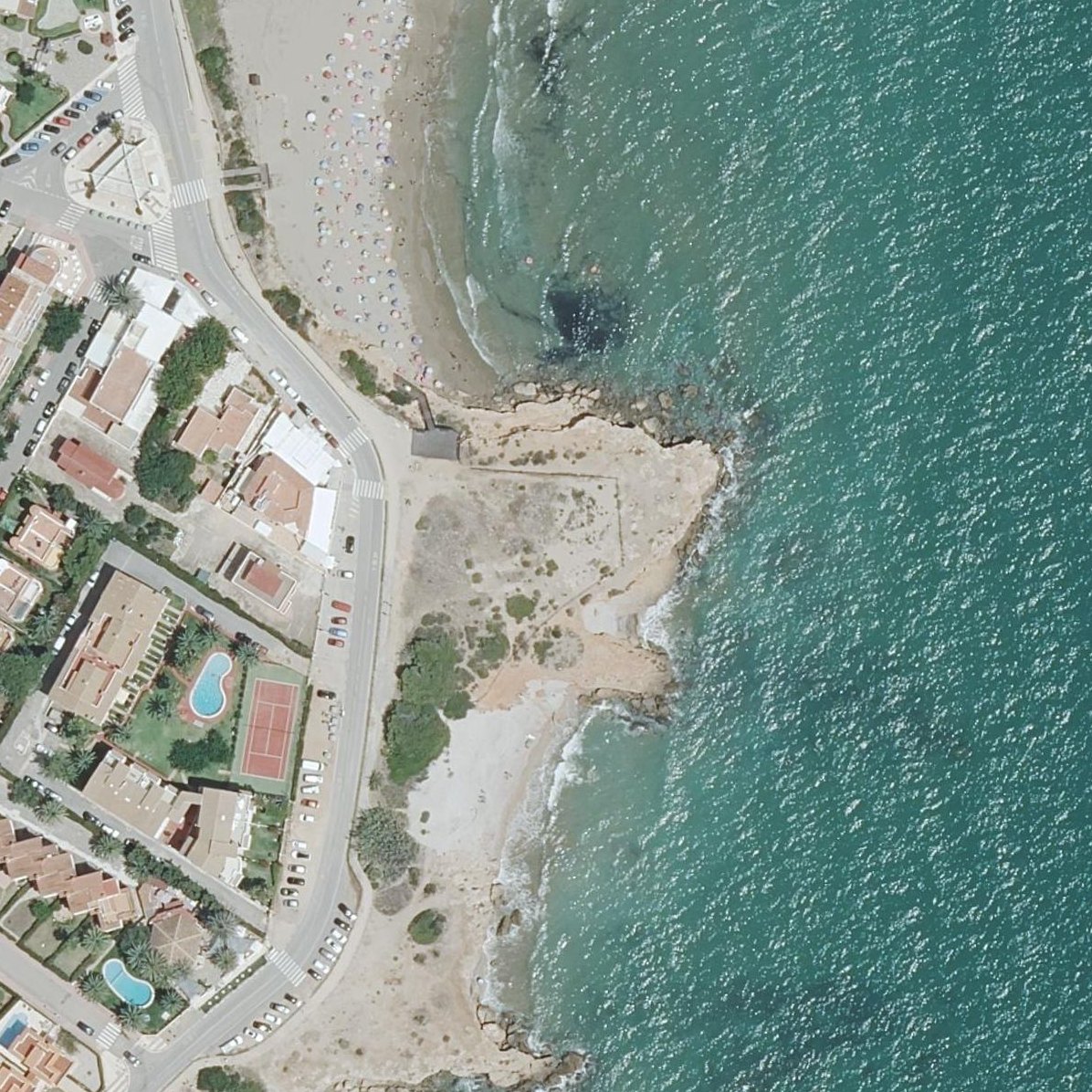 Aerial map of Playa del Moro