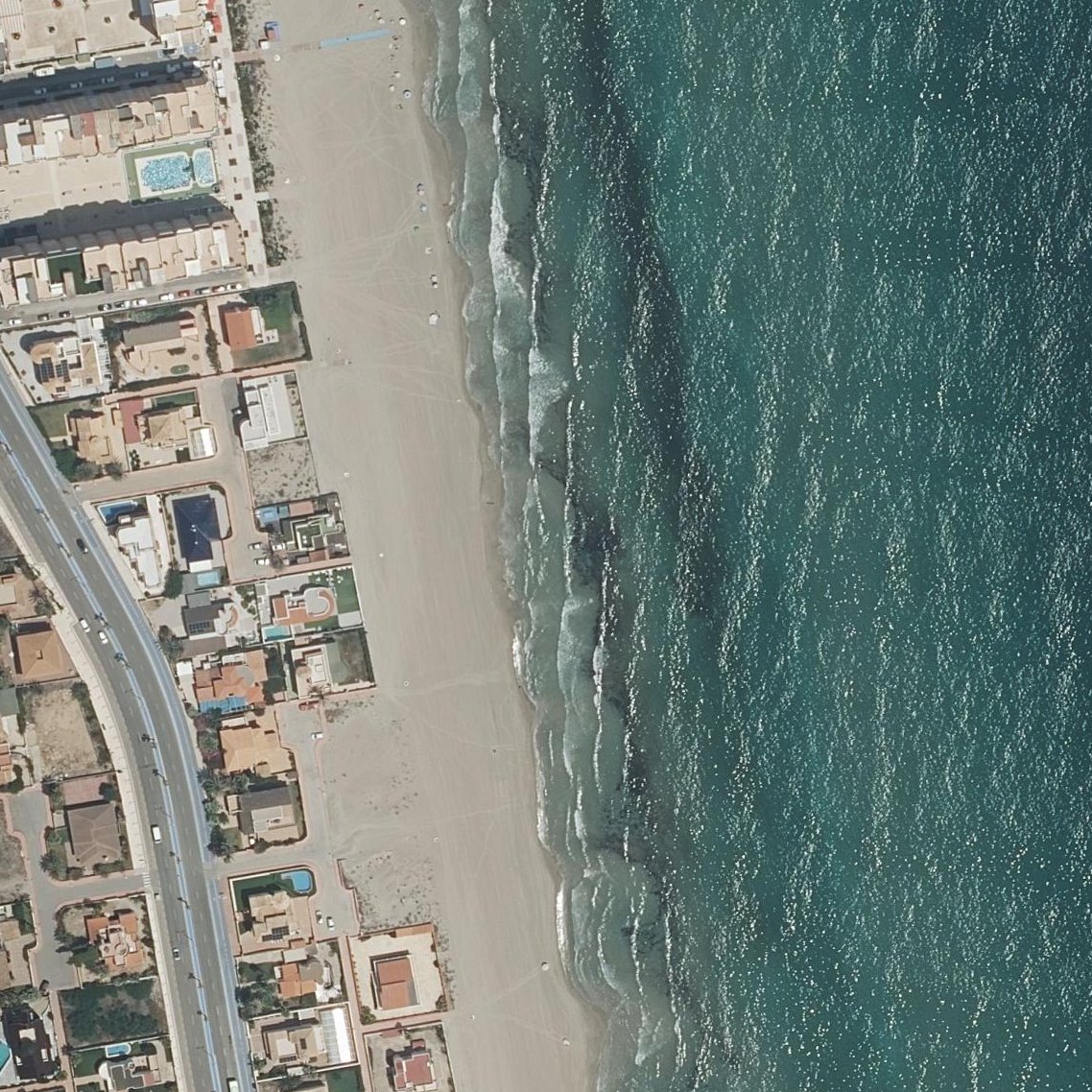 Aerial map of Playa del Pedrucho