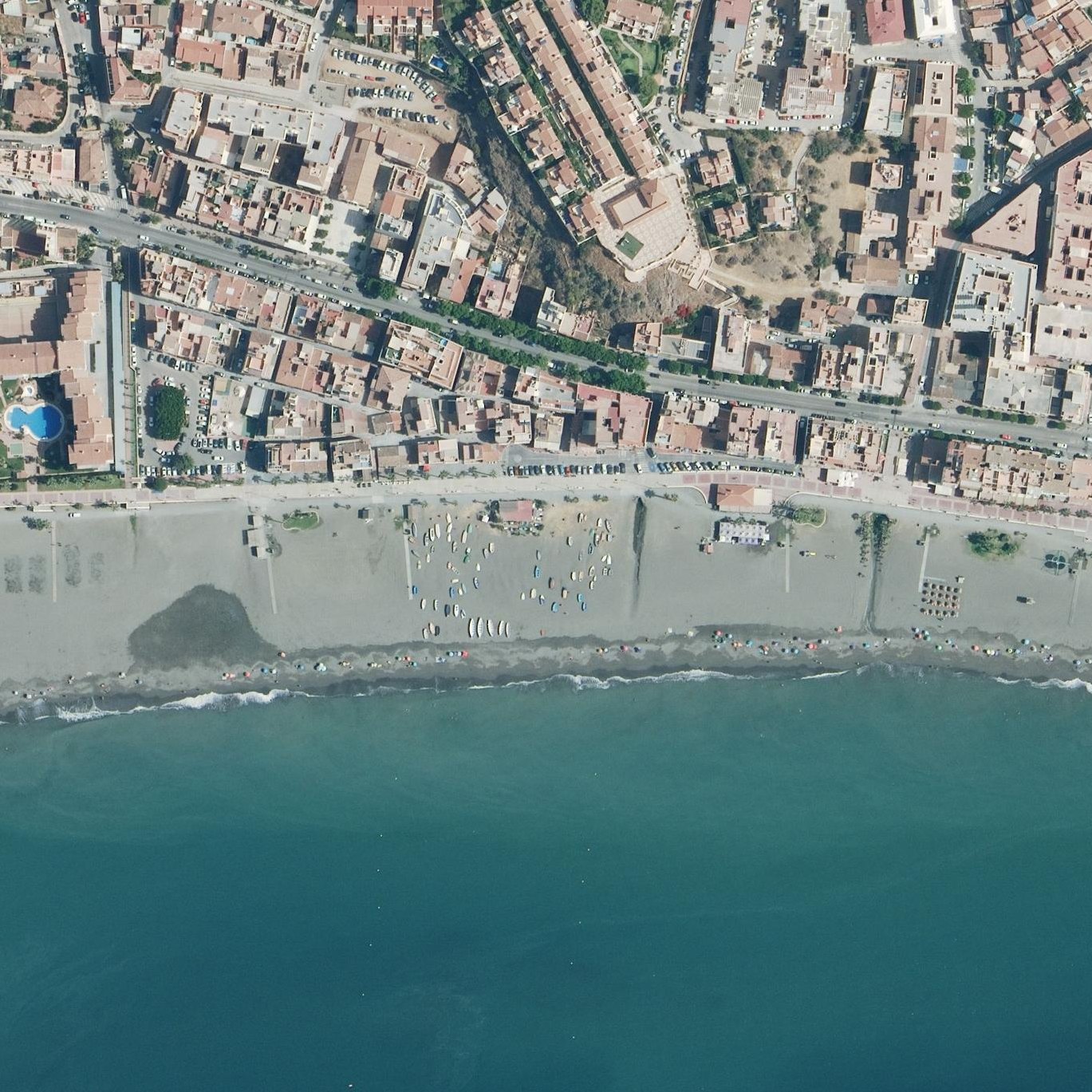 Aerial map of Playa del Rincón de la Victoria