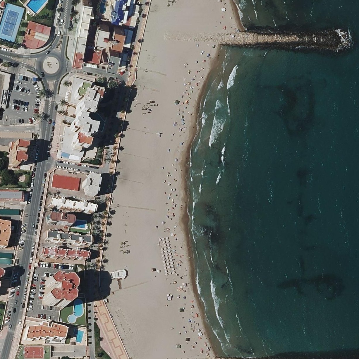 Aerial map of Playa del Trajo