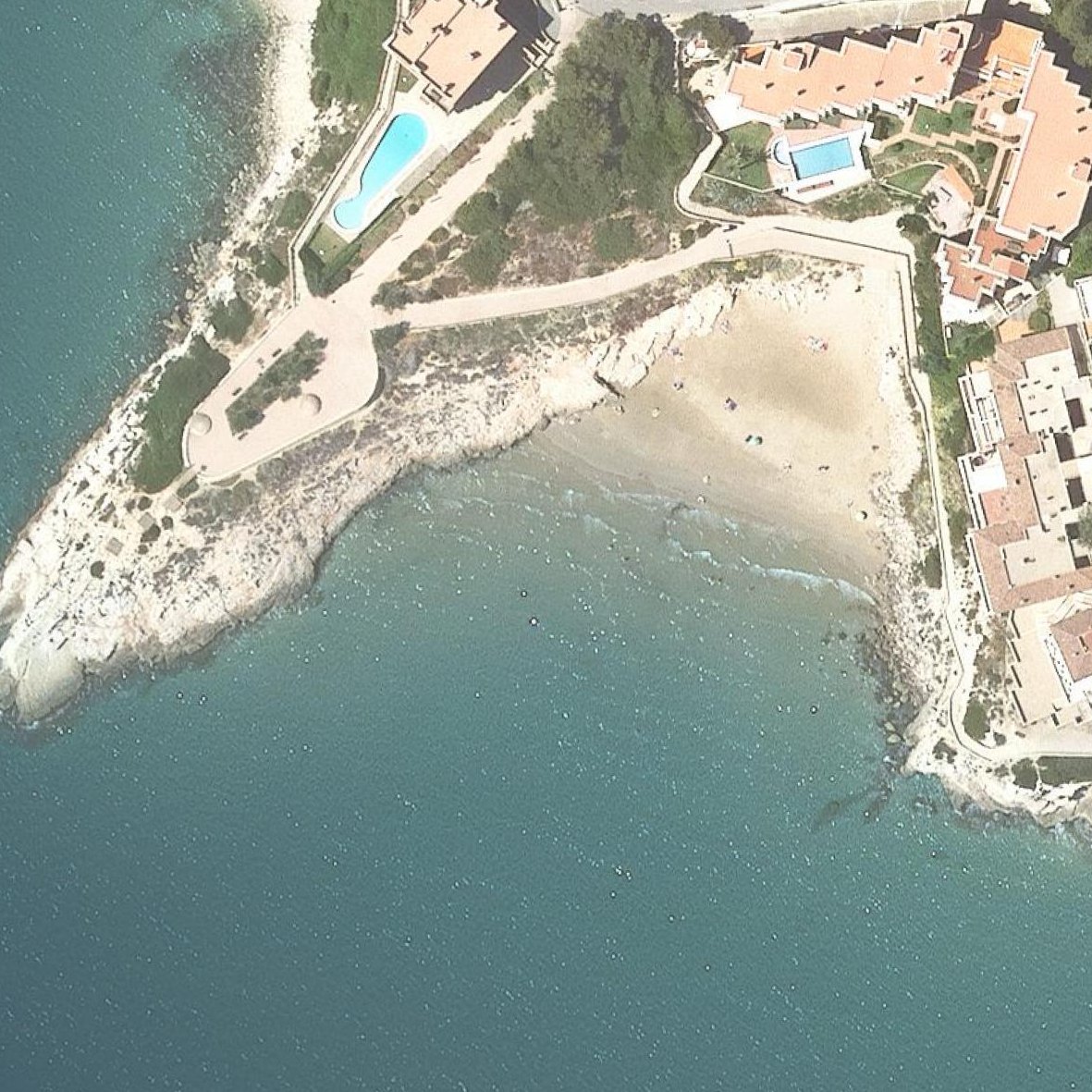 Aerial map of Playa Dels Llenguadets