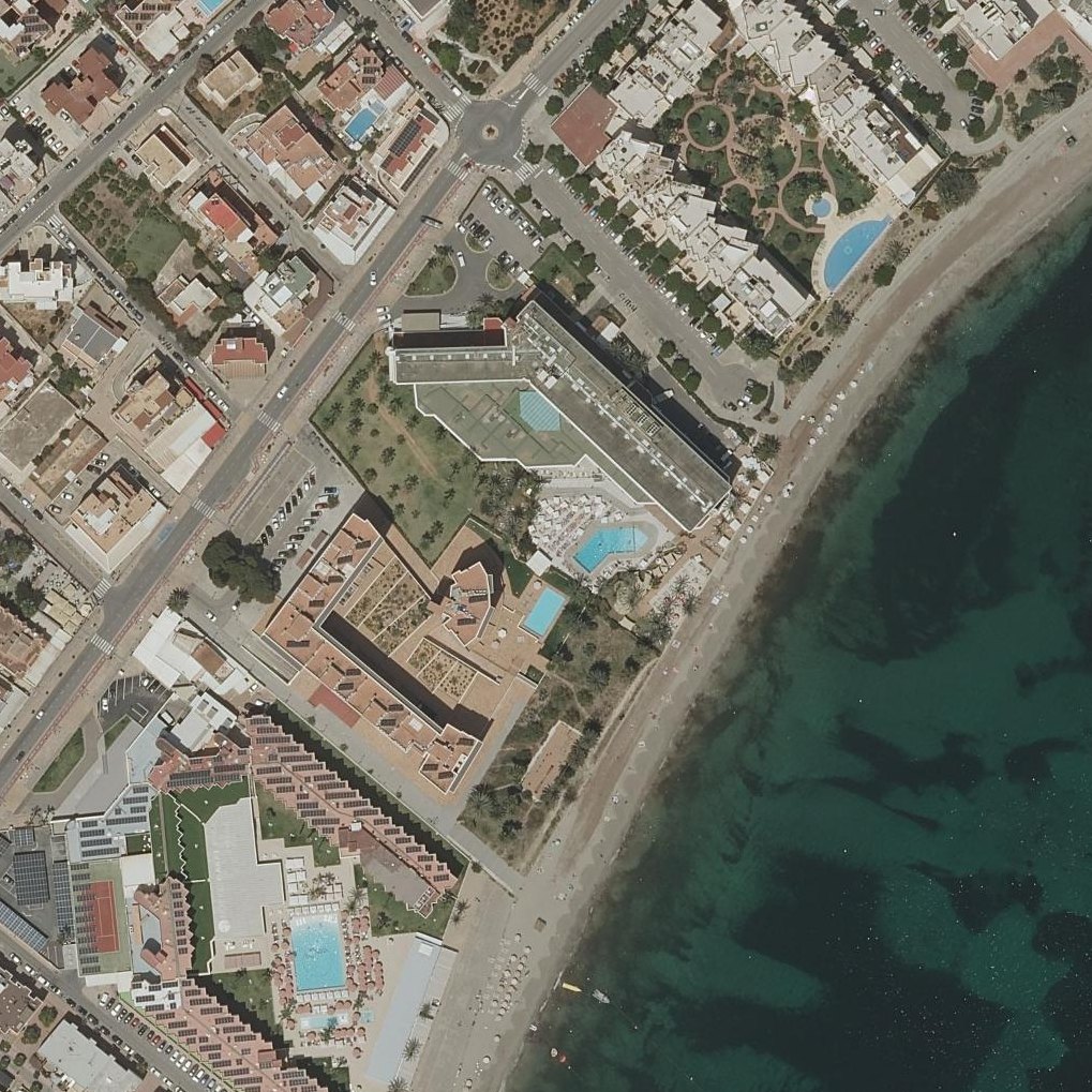 Aerial map of Playa Den Bossa Sea