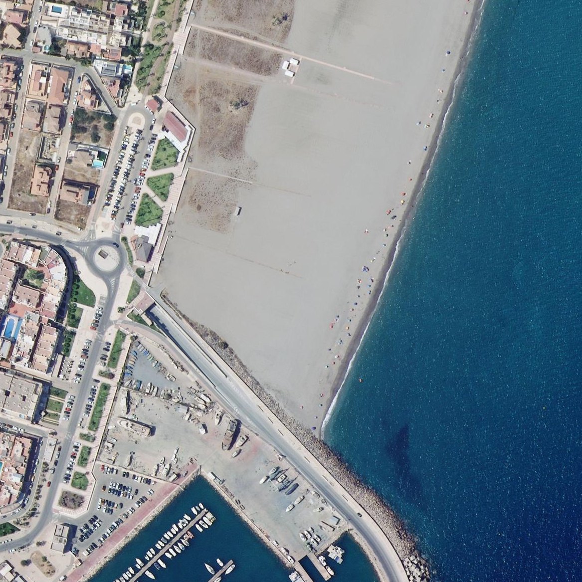 Aerial map of Playa El Playazo Garrucha