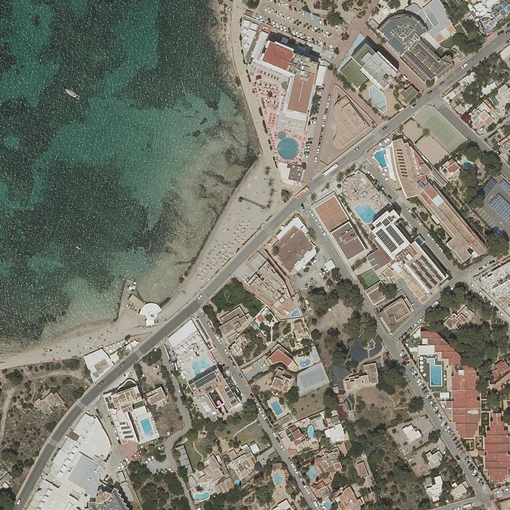 Aerial map of Playa es Pouet
