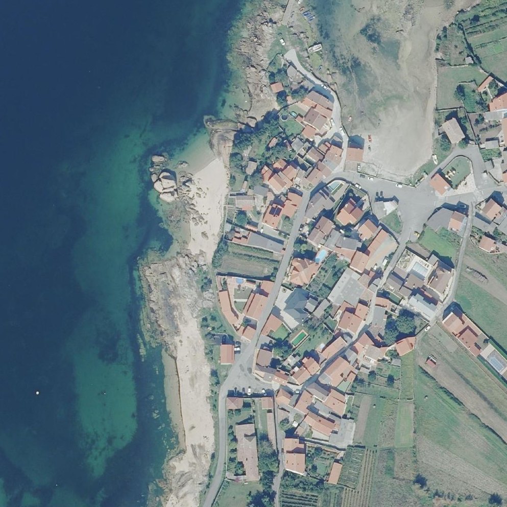 Aerial map of Playa Esteiro, Boiro