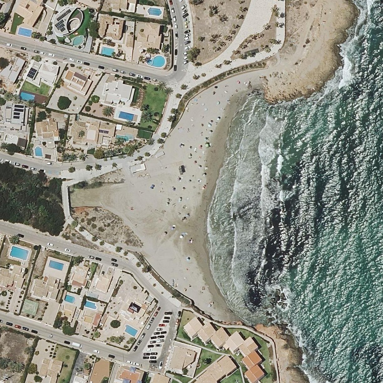 Aerial map of Playa Flamenca Beach