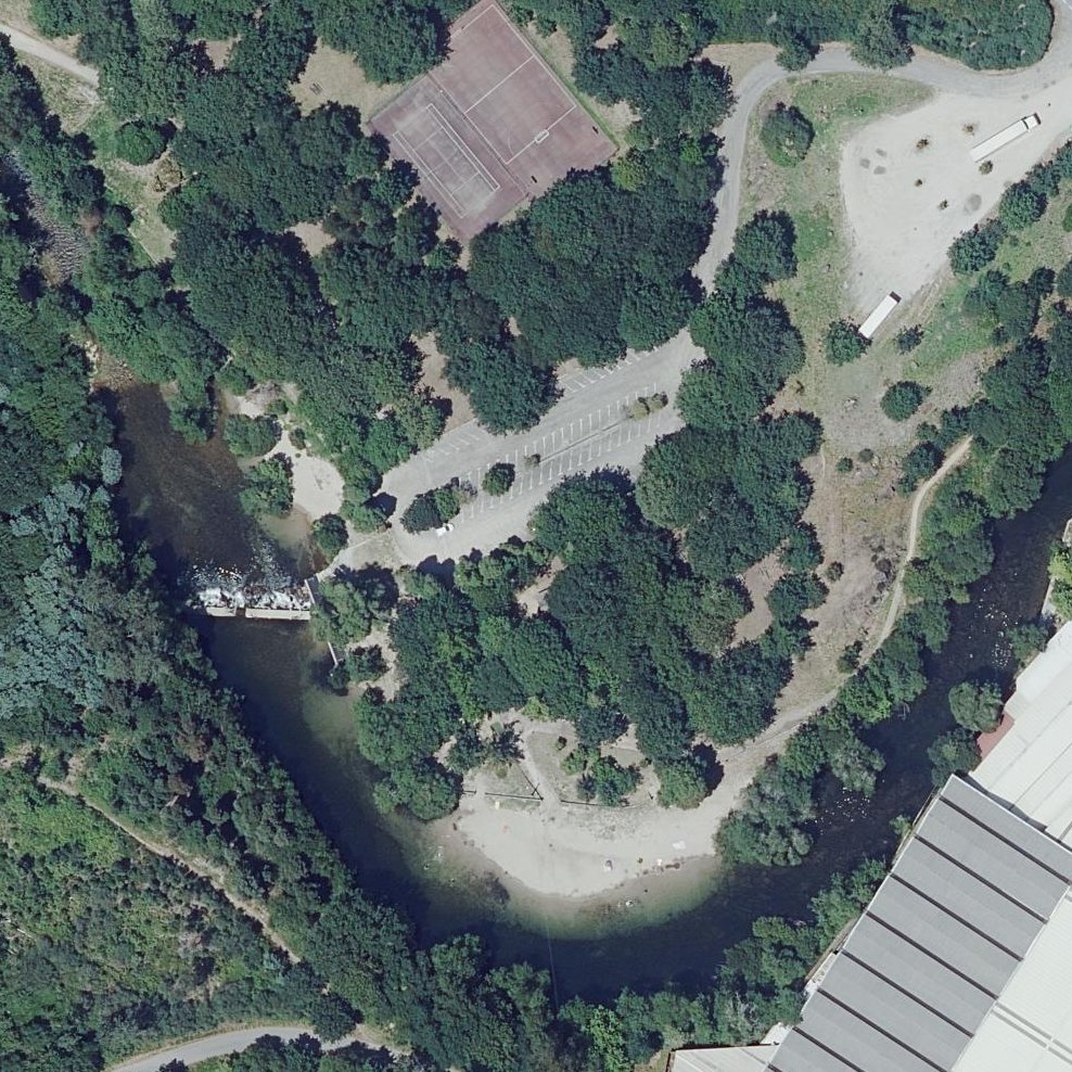 Aerial map of Playa Fluvial Do Val