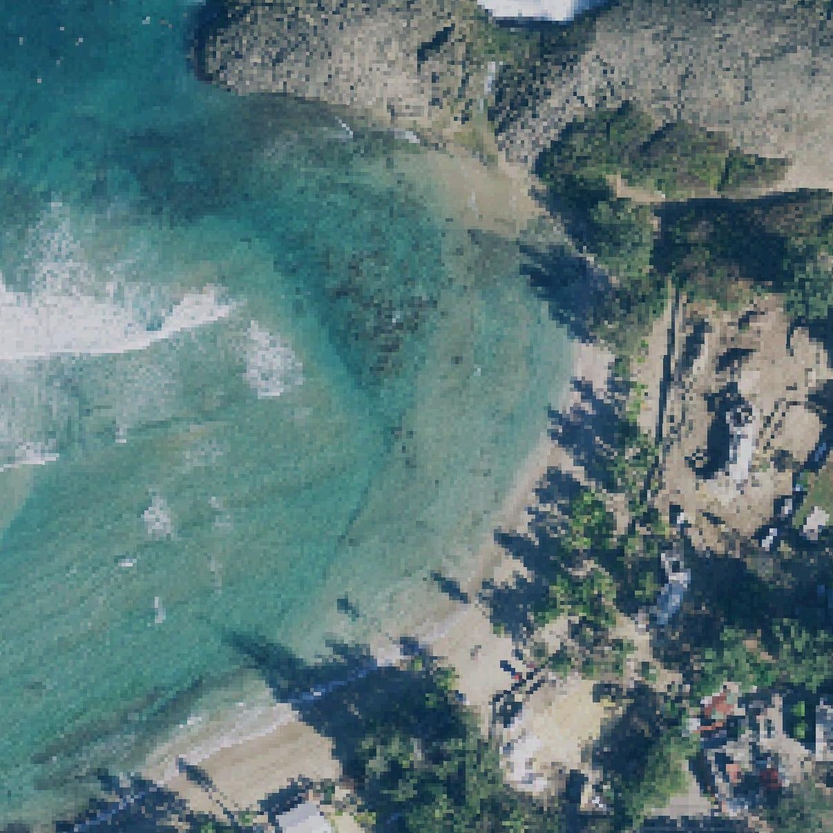 Aerial map of Playa Jobos
