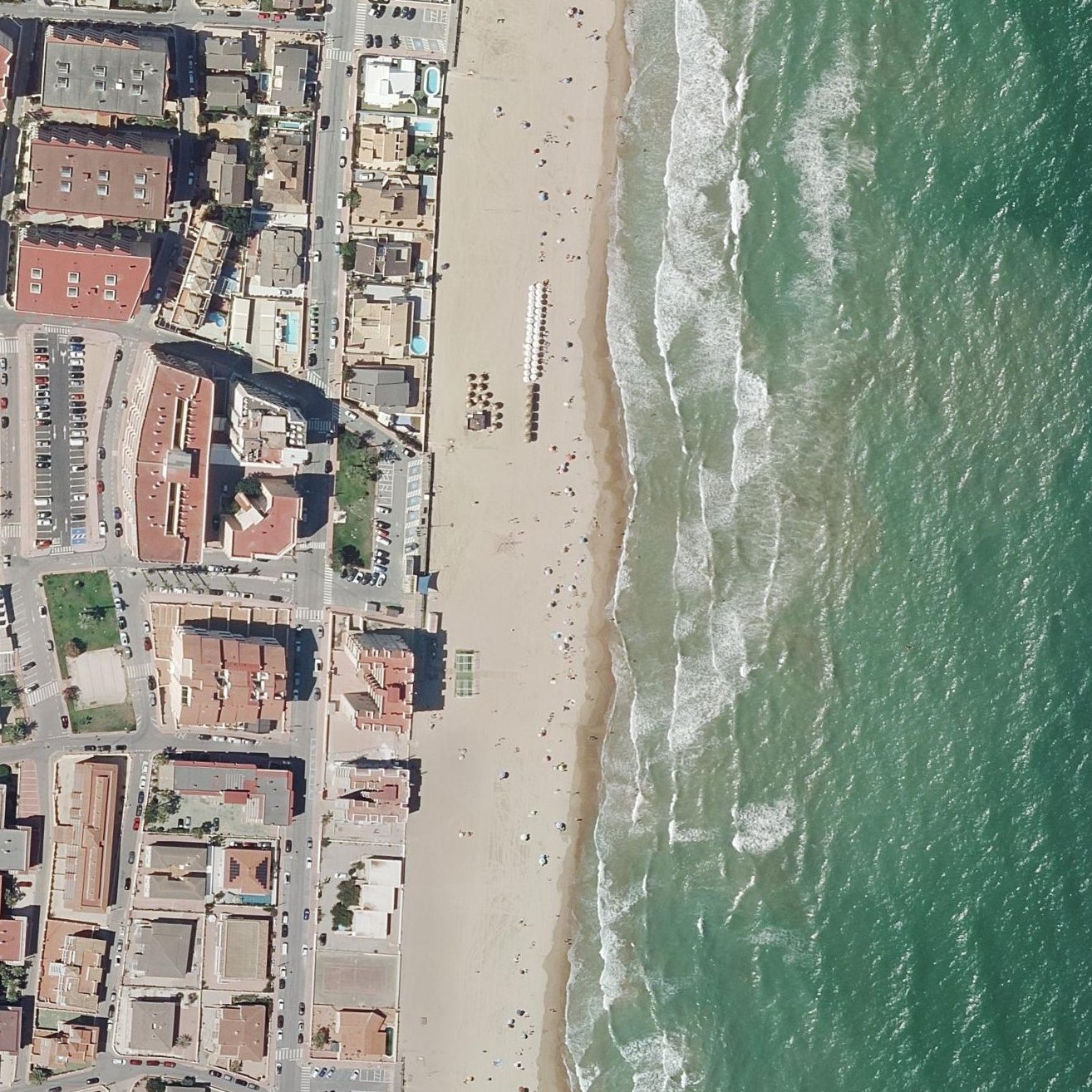 Aerial map of Playa La Roqueta