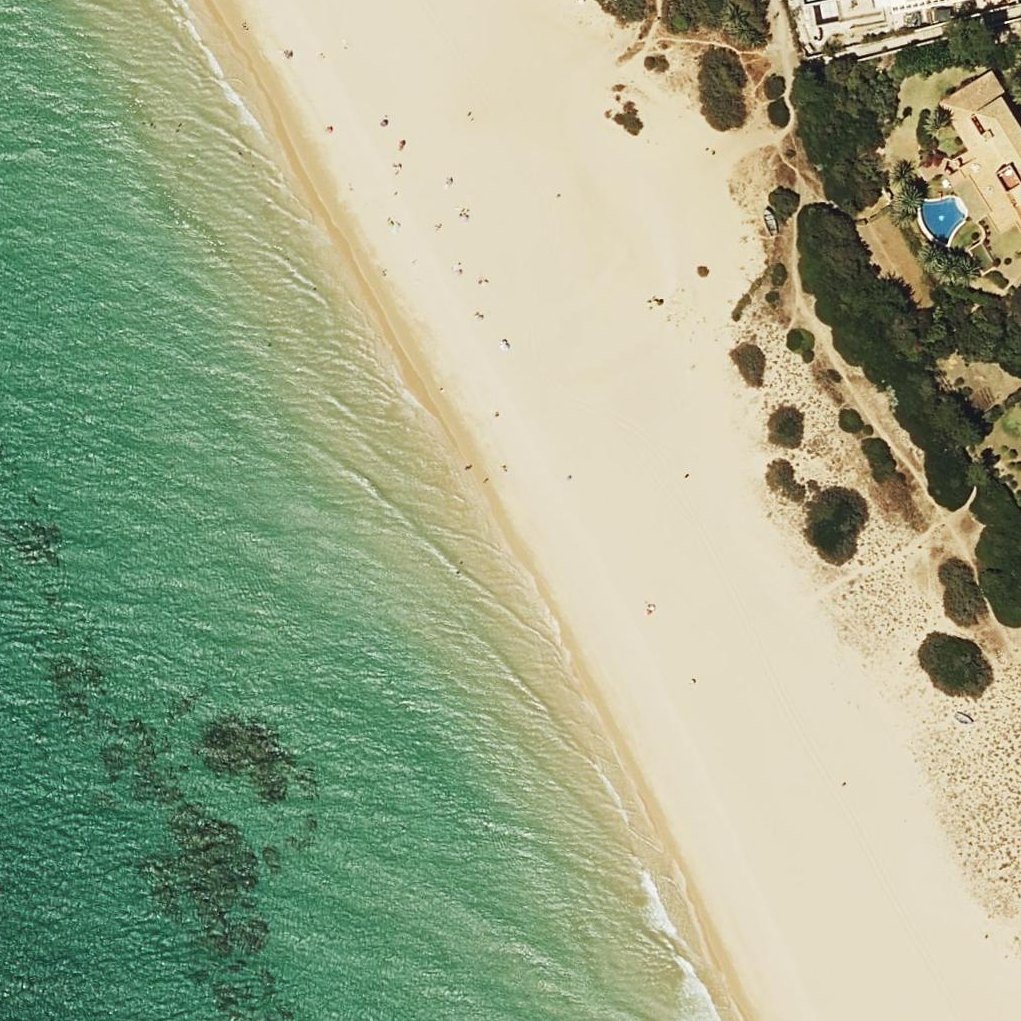 Aerial map of Playa Los Alemanes