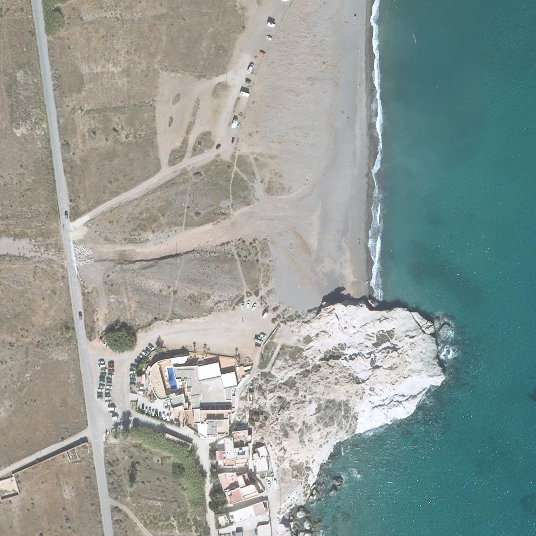 Aerial map of Playa Los Escullos