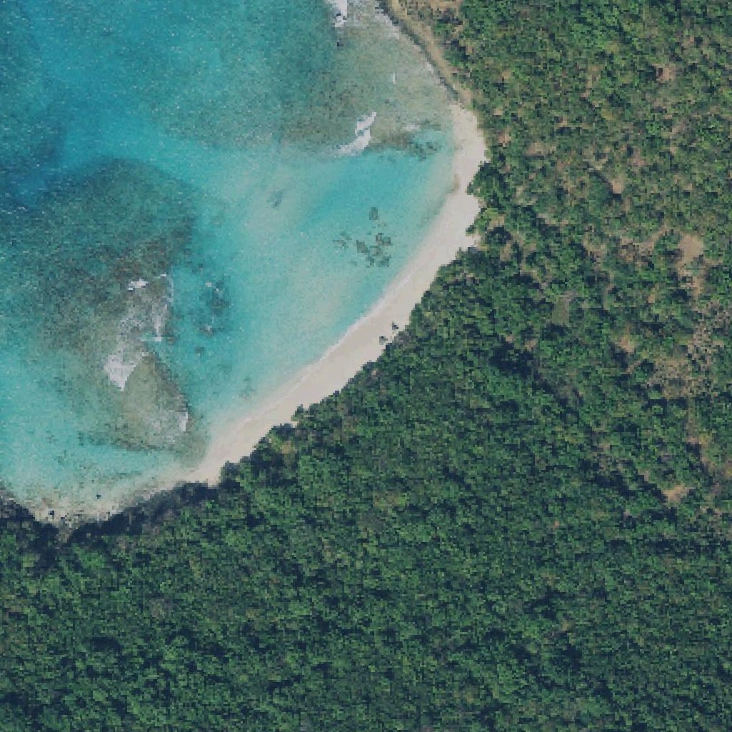Aerial map of Playa Luis Peña