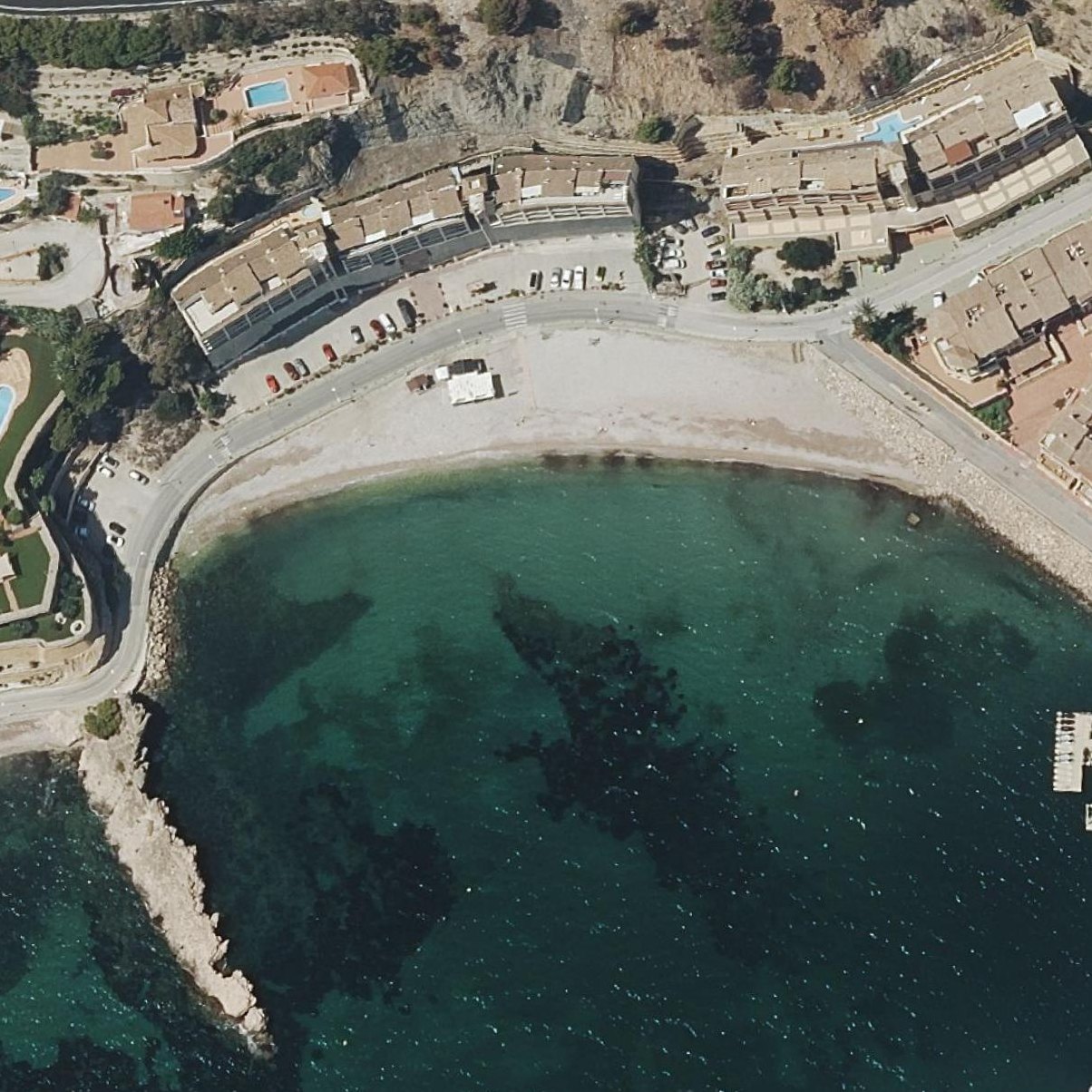Aerial map of Playa Mascarat. Altea