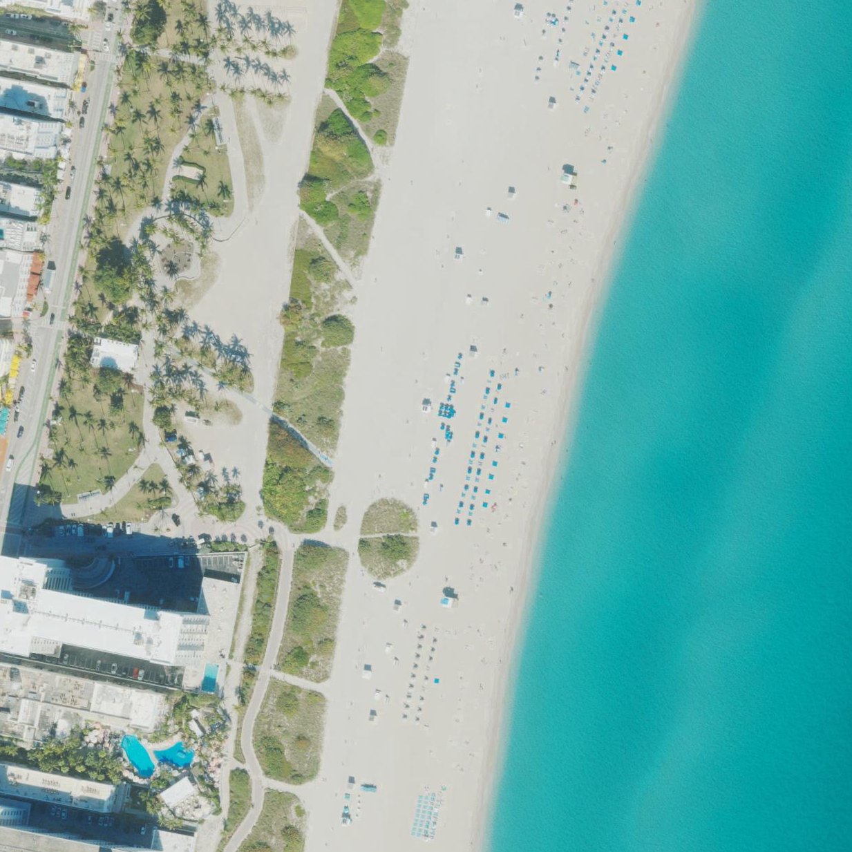 Aerial map of Playa Miami Beach