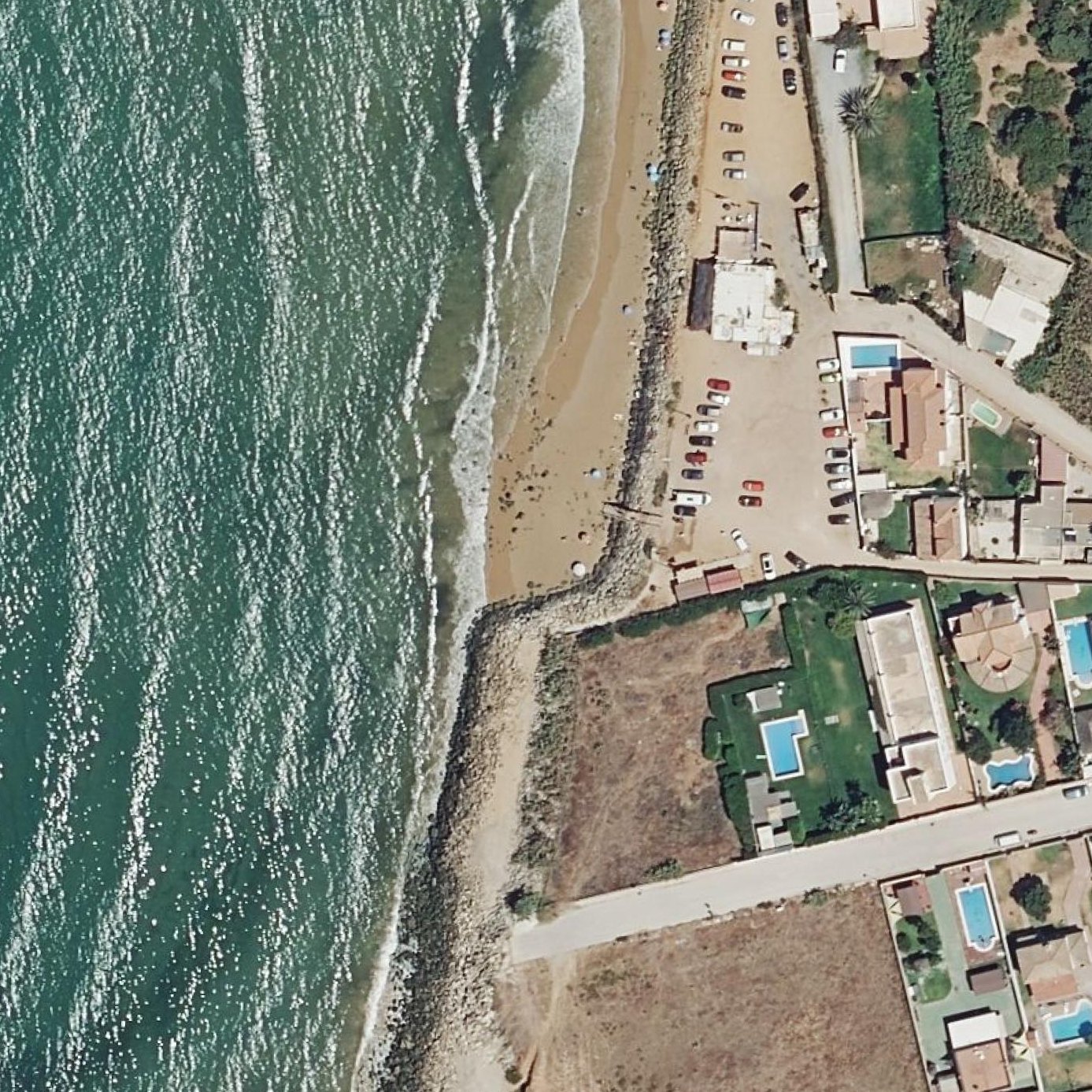 Aerial map of Playa Montijo