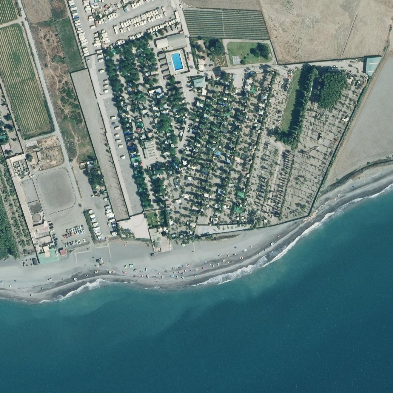 Aerial map of Playa naturista de Almayate