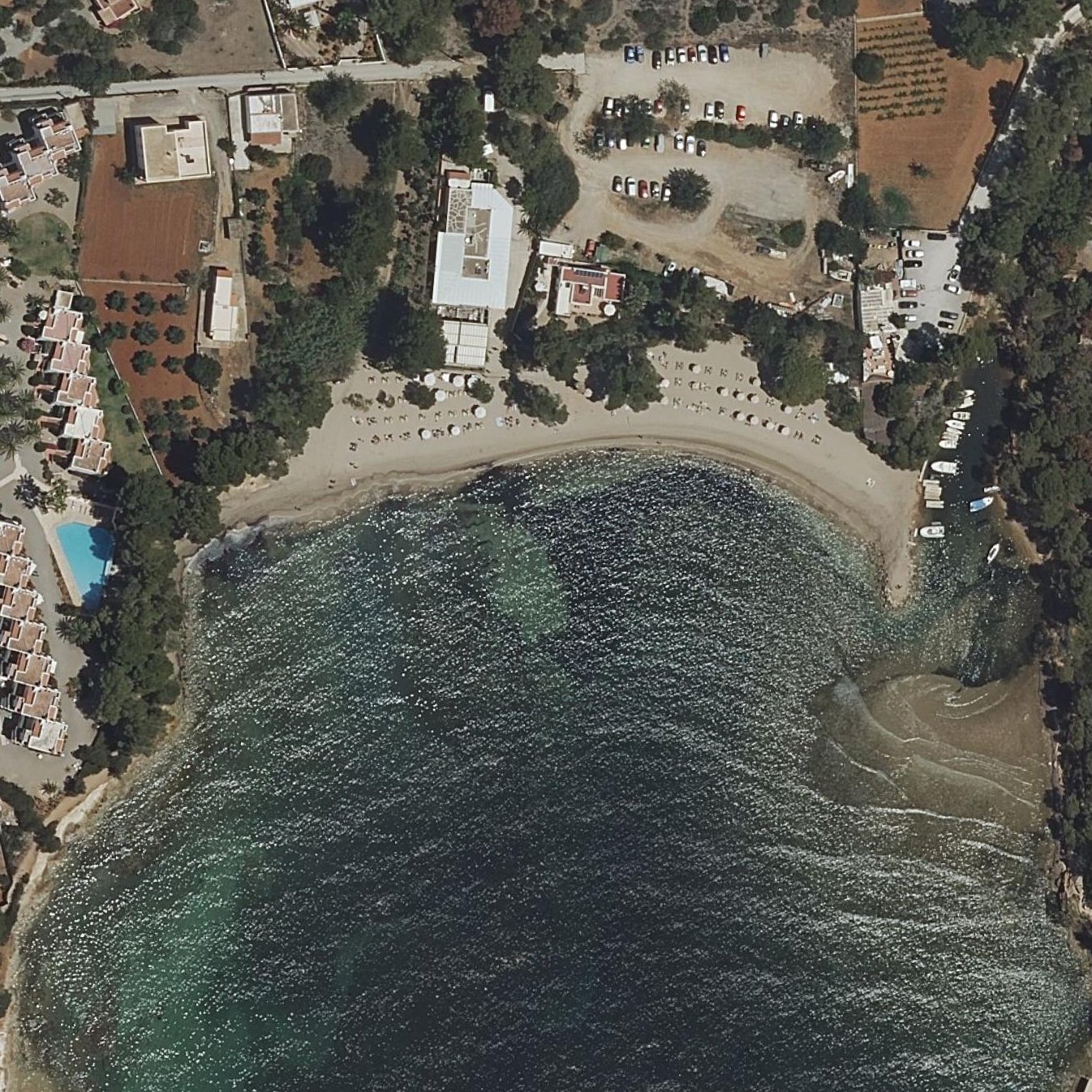 Aerial map of Playa Niu Blau