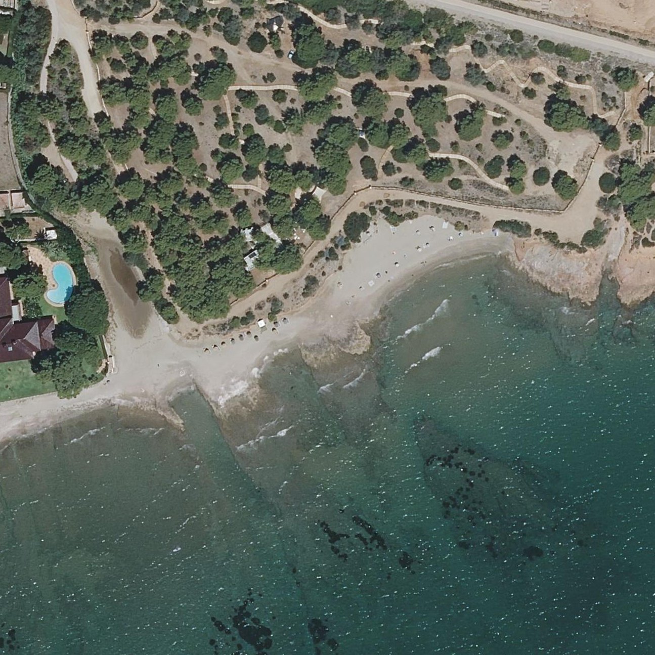 Aerial map of Playa nudista de Bellver