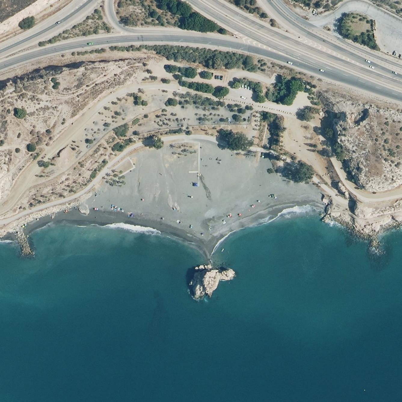 Aerial map of Playa Peñon del Cuervo