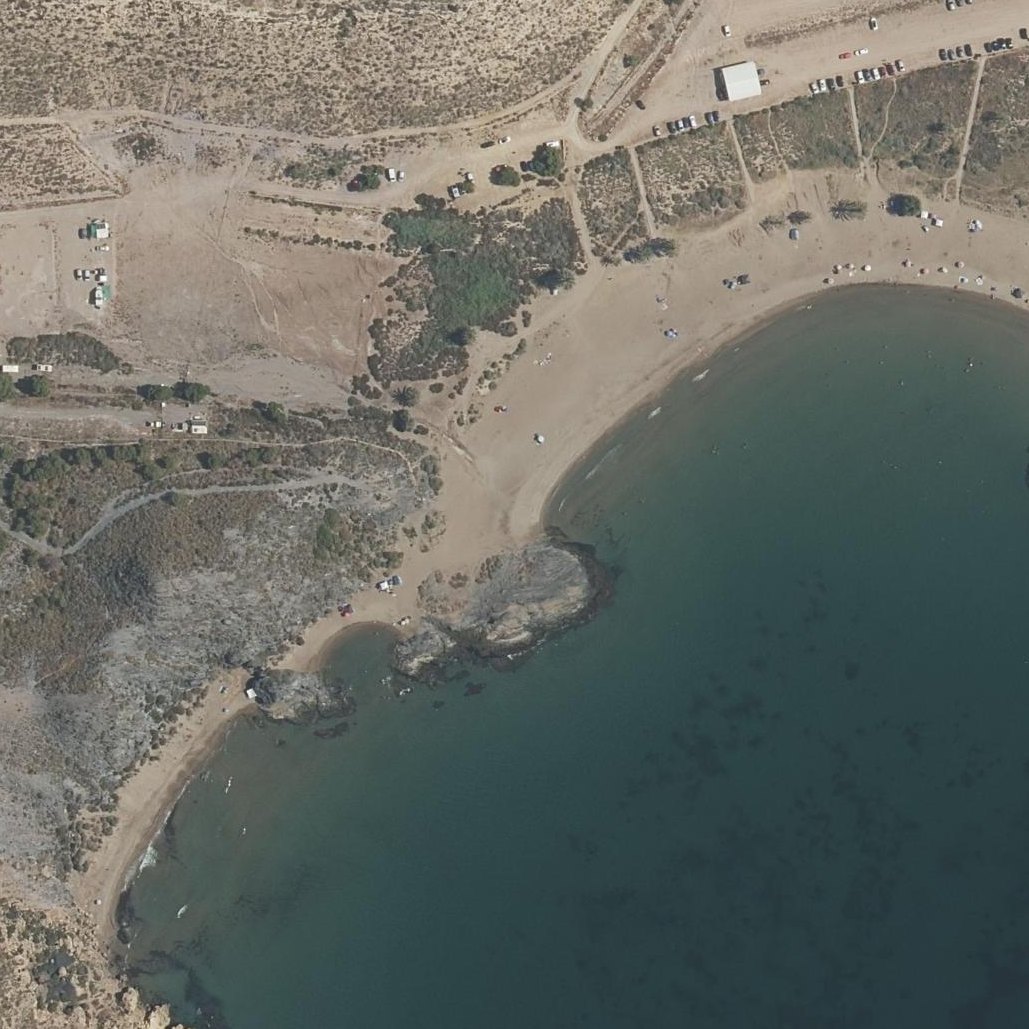 Aerial map of Playa Percheles