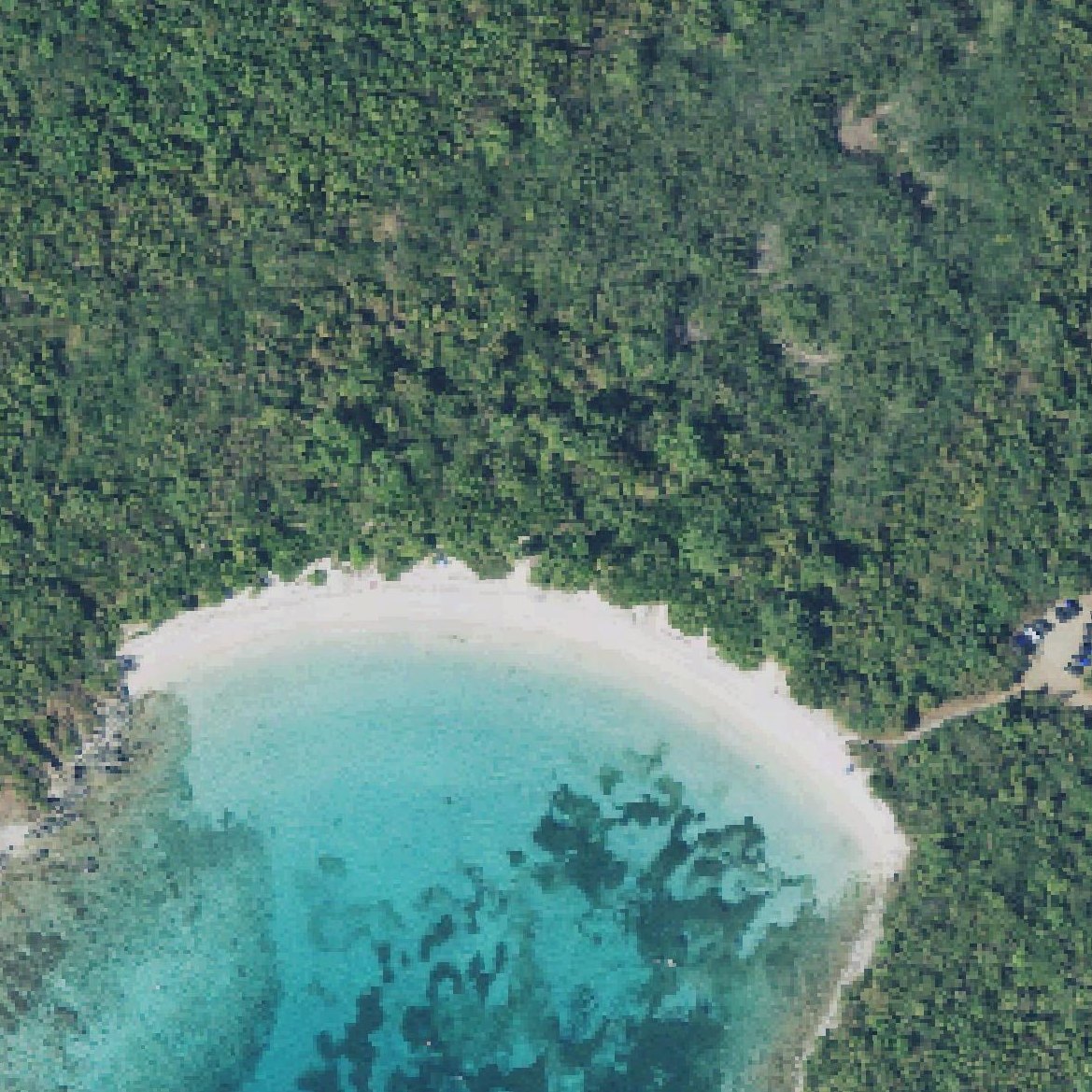 Aerial map of Playa Prieta