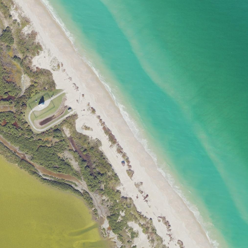 Aerial map of Playalinda Beach