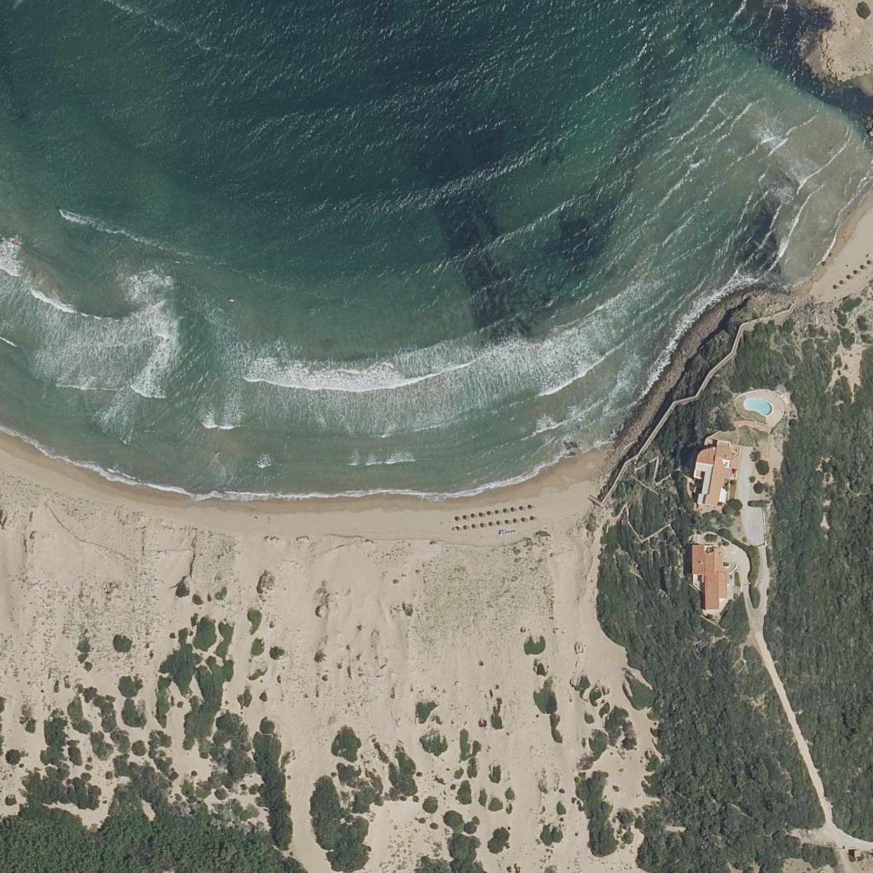 Aerial map of Playas de Fornells