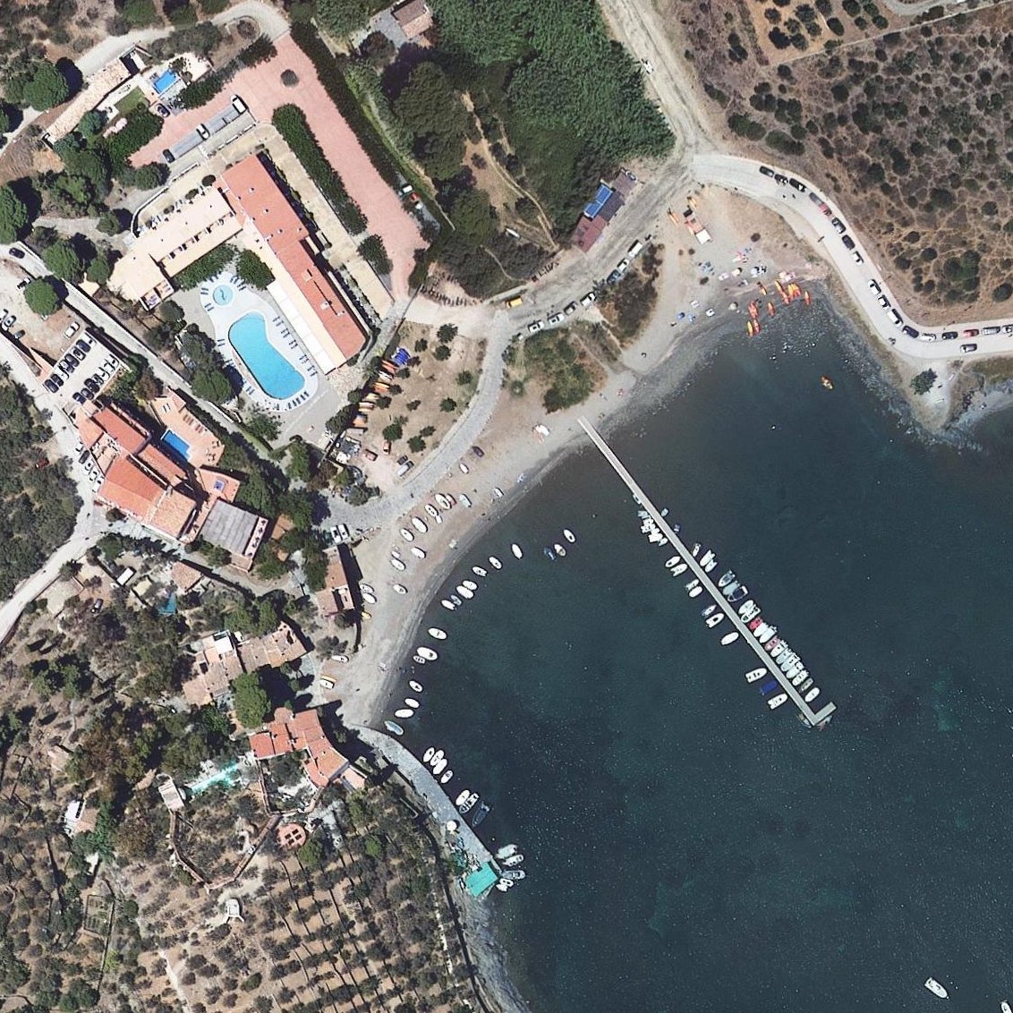 Aerial map of Portlligat cove