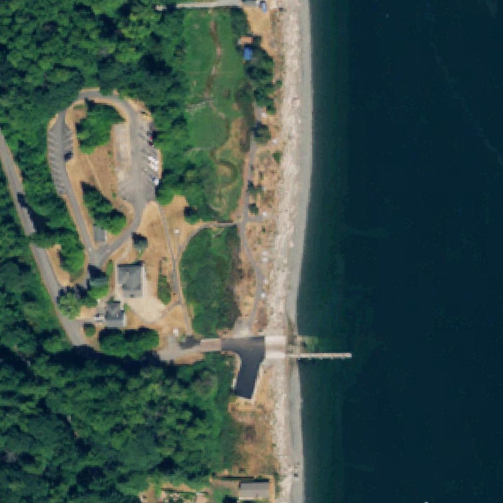 Aerial map of Possession Beach Waterfront Park