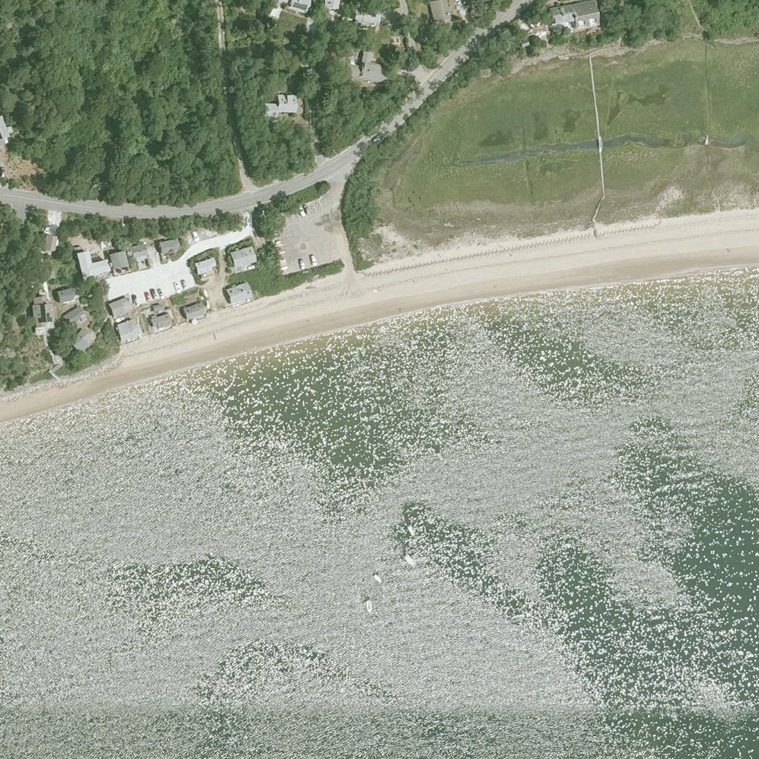 Aerial map of Powers Landing Beach