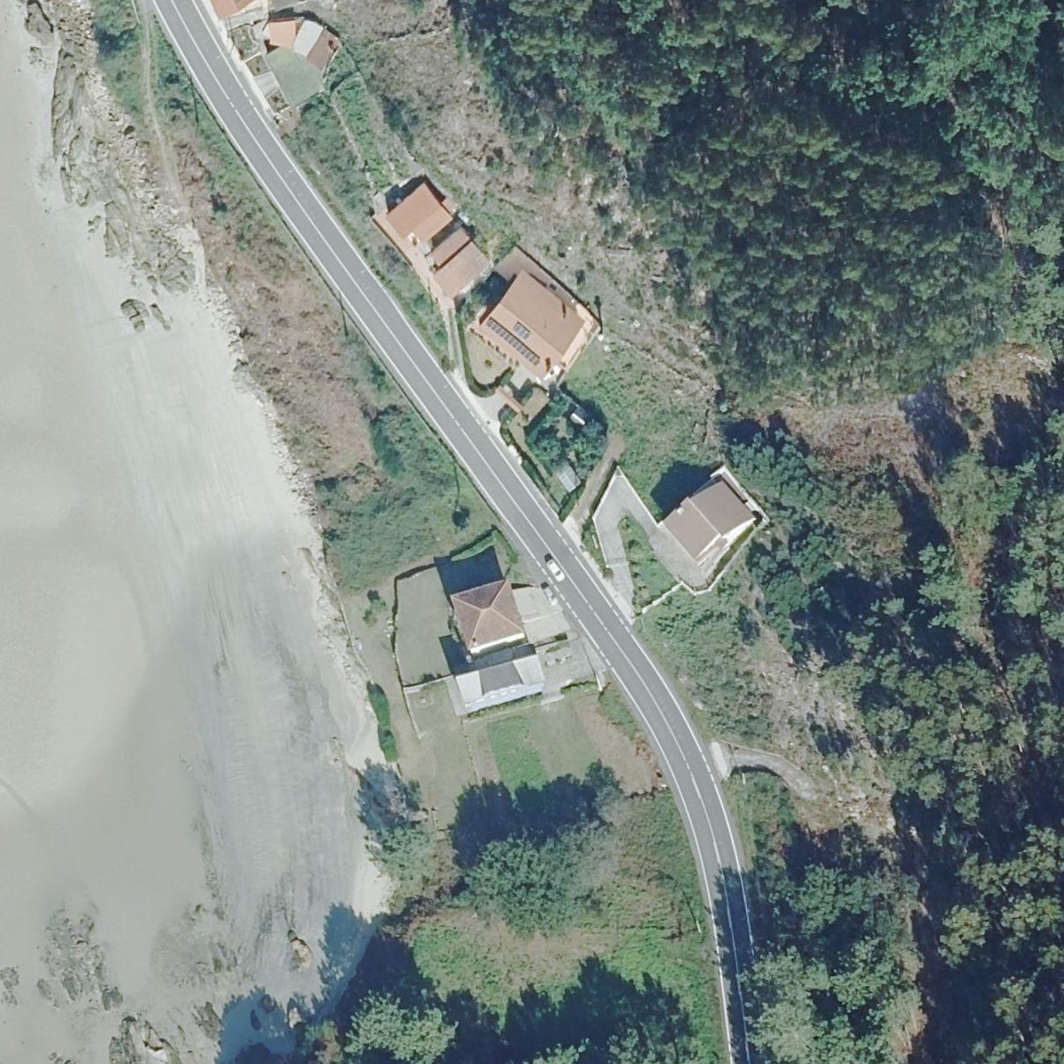 Aerial map of Praia Aldosón
