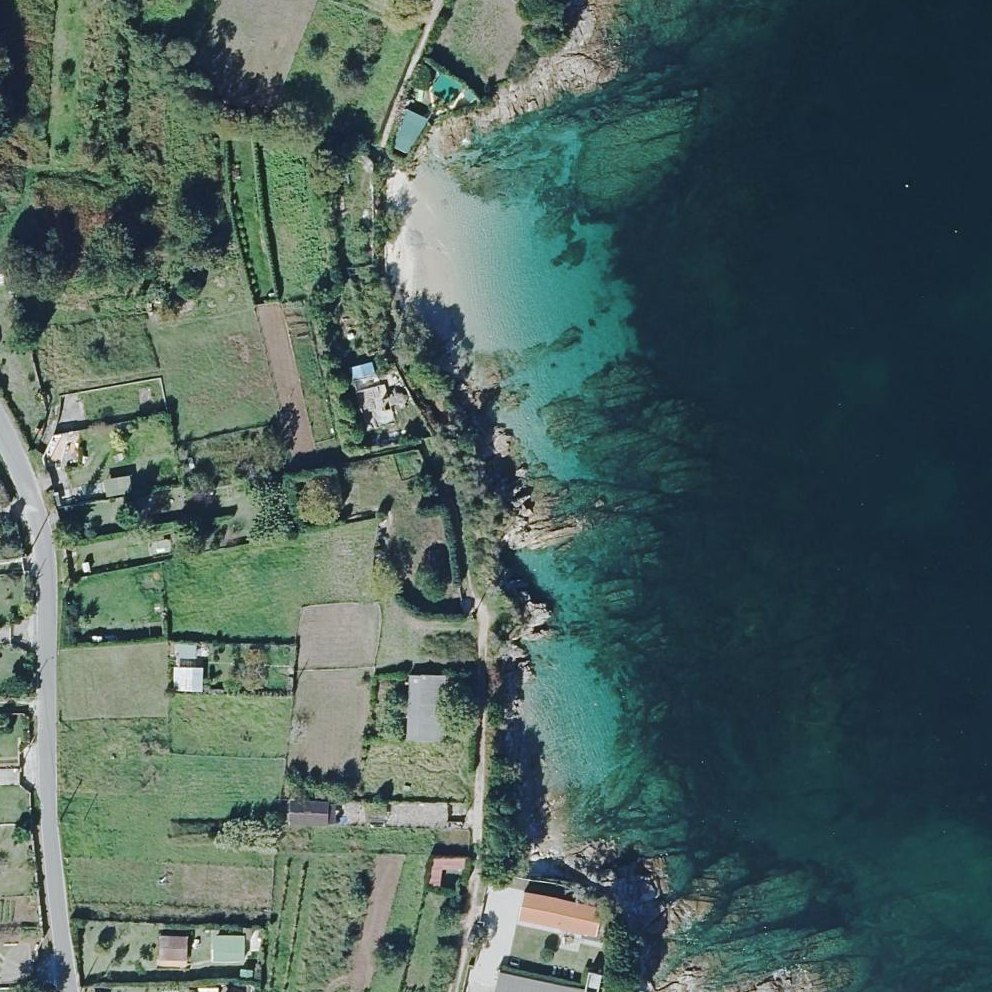 Aerial map of Praia Area Brava