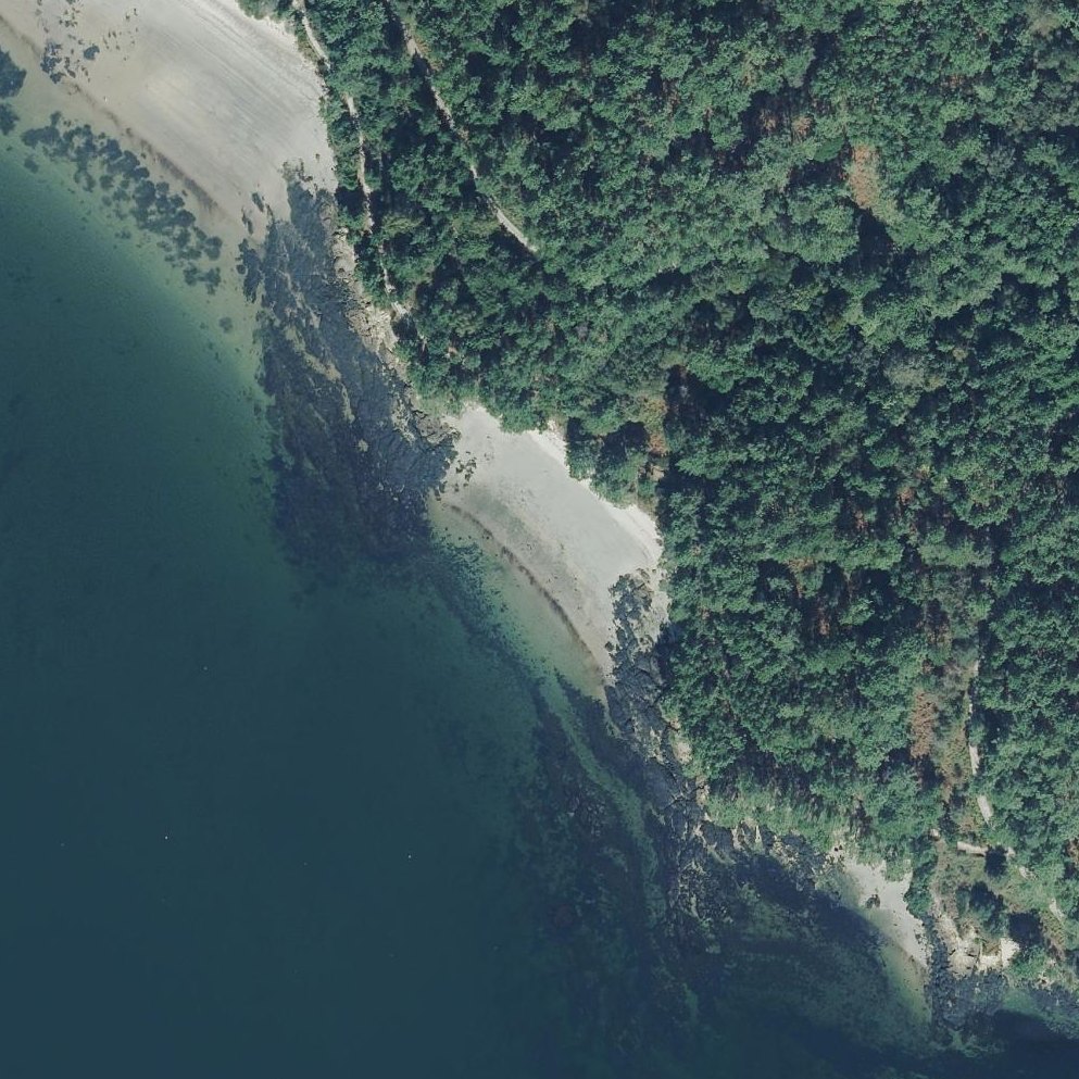 Aerial map of Praia Bitureira