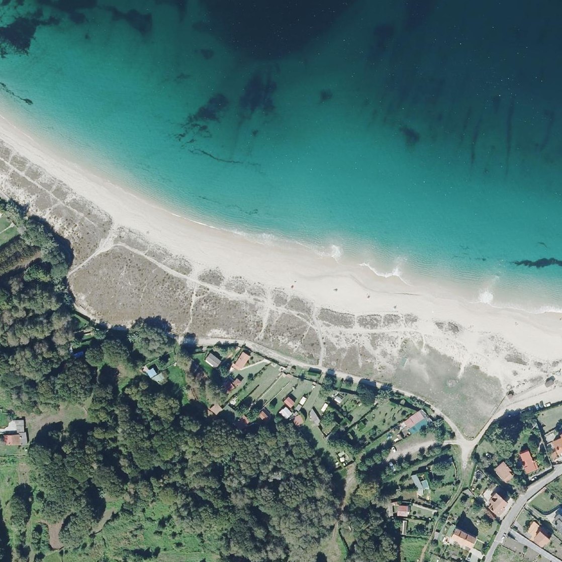 Aerial map of Praia Castiñeira