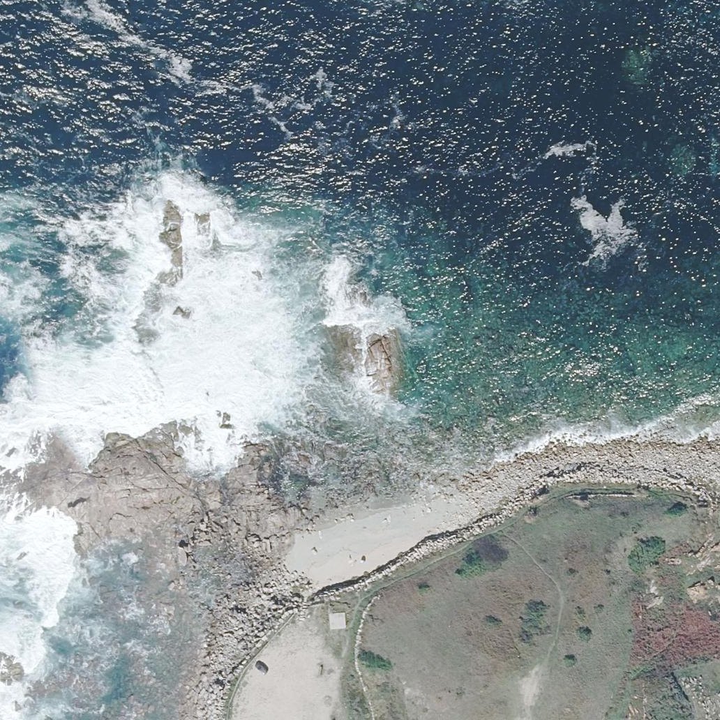 Aerial map of Praia da Carral