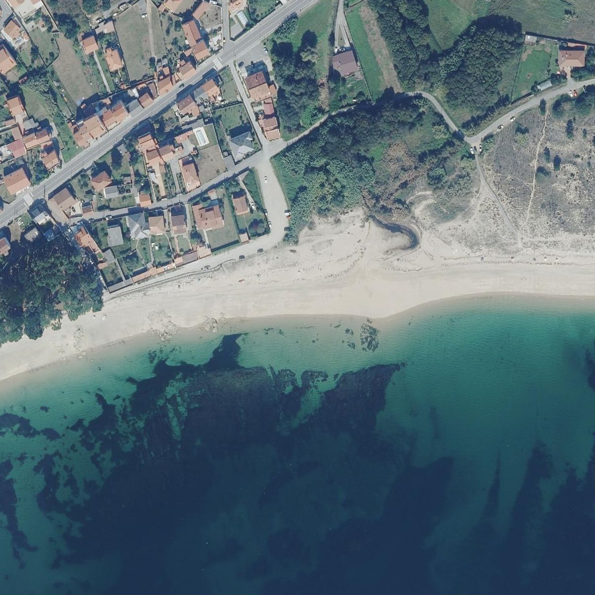 Aerial map of Praia da Corna