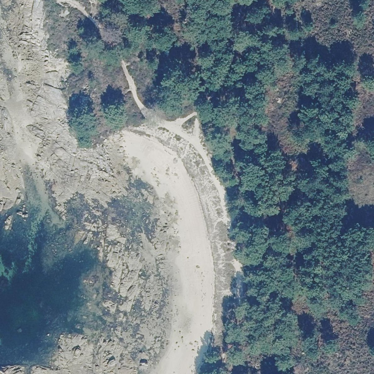 Aerial map of Praia da Cova do Fiel