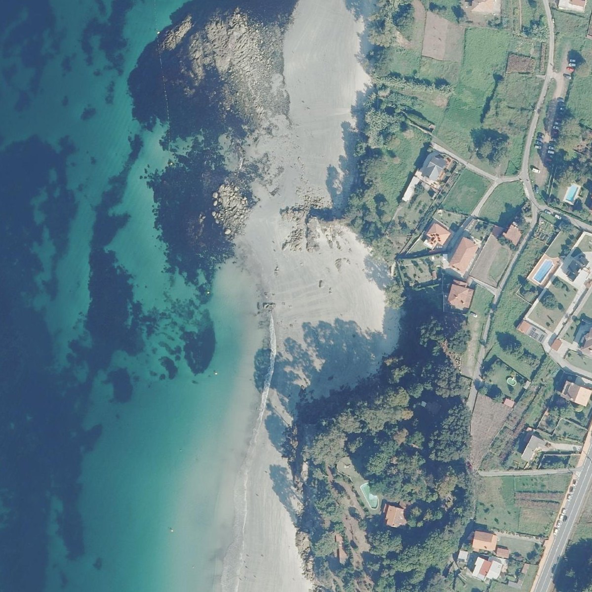 Aerial map of Praia da Coviña