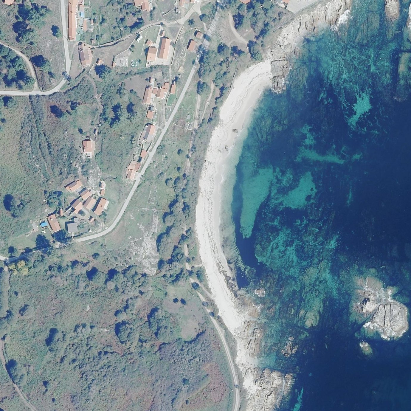 Aerial map of Praia da Illa de Ons