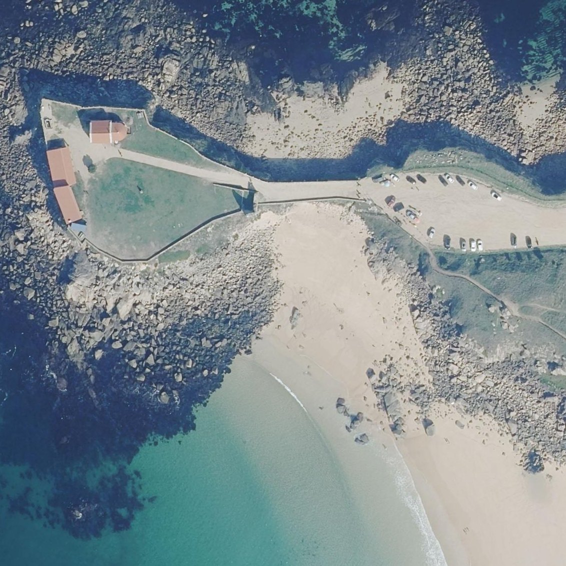 Aerial map of Praia Da Nosa Señora